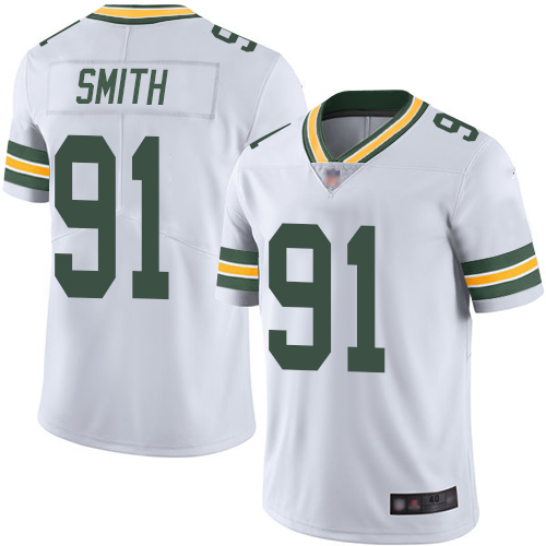 Green Bay Packers Limited White Men 91 Smith Preston Road Jersey Nike NFL Vapor Untouchable